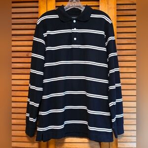 Siegfried & Company Navy Blue White Striped Shirt Men’s Long Sleeve Size L